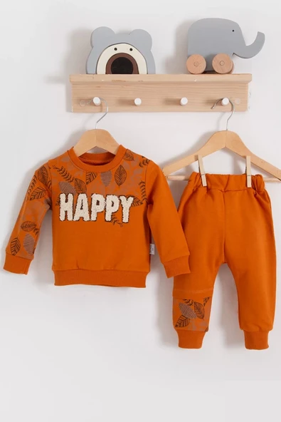 Happy Yaprak Desenli 2'li Erkek Bebek Takım ürün görseli 1