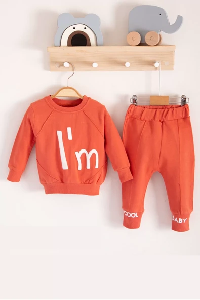 I'm Cool Desenli Pamuklu 2'li Kız Bebek Takımı - Resim 4