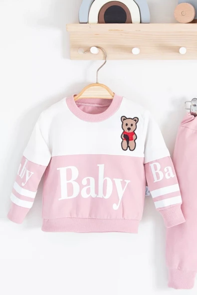 Baby Desenli 2'li % 100 Pamuk Kız Bebek Takımı - 4