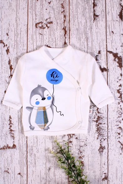 Ekoseli Penguen Desenli Fularlı 5'li Erkek Hastane Çıkışı - 4