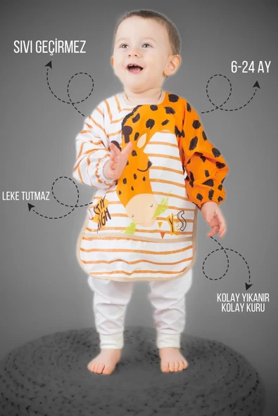 Bohem Horse Desenli 2'li Kombin Kollu Mama Önlüğü - Resim 8