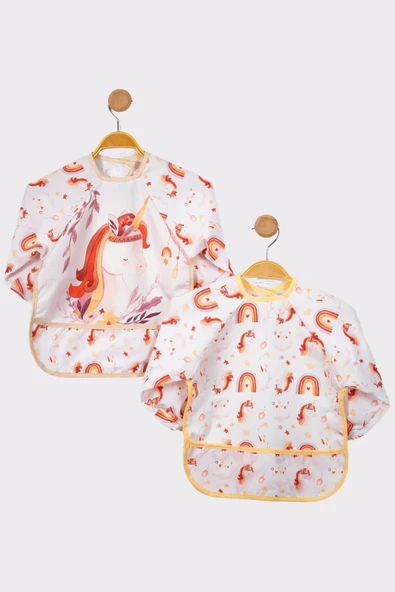 Bohem Horse Desenli 2'li Kombin Kollu Mama Önlüğü - Resim 4