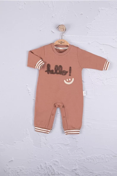 Hello Nakışlı % 100 Pamuk Erkek Bebek Tulum - Resim 3