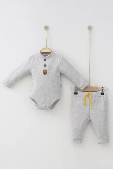 New Waffle Çıtlı Düğmeli 2'li Mevsimlik Takım - Resim 2