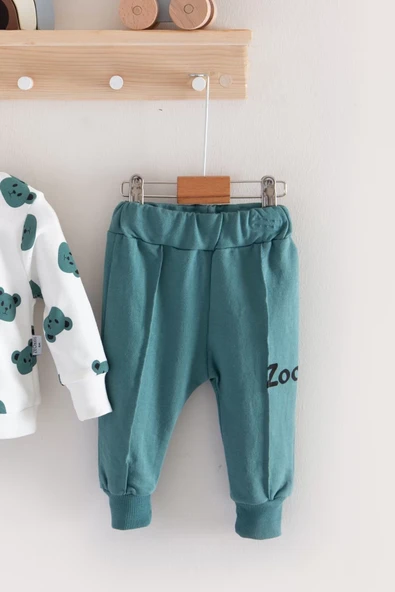 Zeo Desenli Pamuklu 2'li Erkek Bebek Takımı - Resim 5