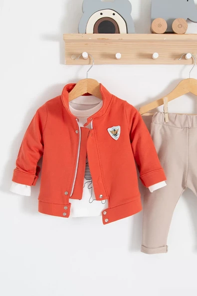 We Are Ceketli 3'lü % 100 Pamuk Erkek Bebek Takımı - Resim 4