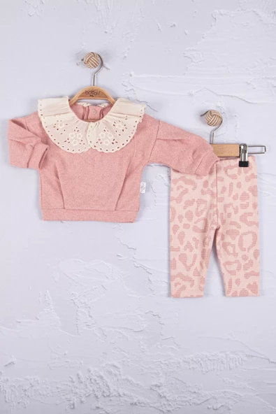Büyük Yaka Güpürlü 2'li Kız Bebek Takım ürün görseli