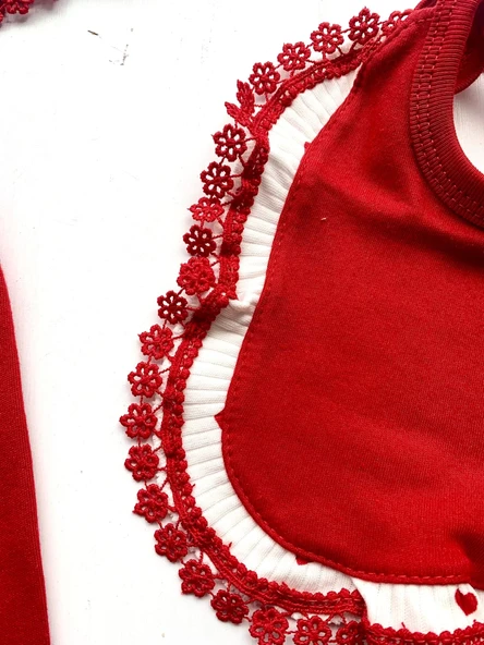 Kalp Desenli Dantel İşlemeli Hastane Çıkışı - Resim 5