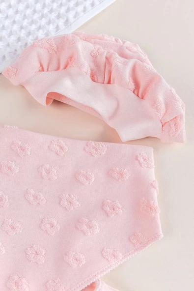 Dantel İşlemeli Kabartmalı 10 Parça Kız Bebek Hastane Çıkışı Kutulu %100 Pamuk - Resim 7