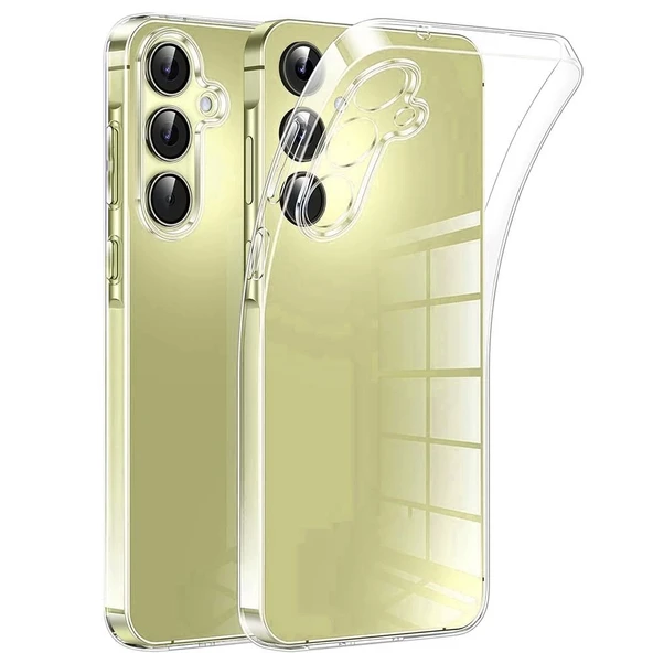 Galaxy S25 Uyumlu Kılıf Kamera Korumalı Şeffaf Esnek Renksiz Silikon Kapak - Resim 2