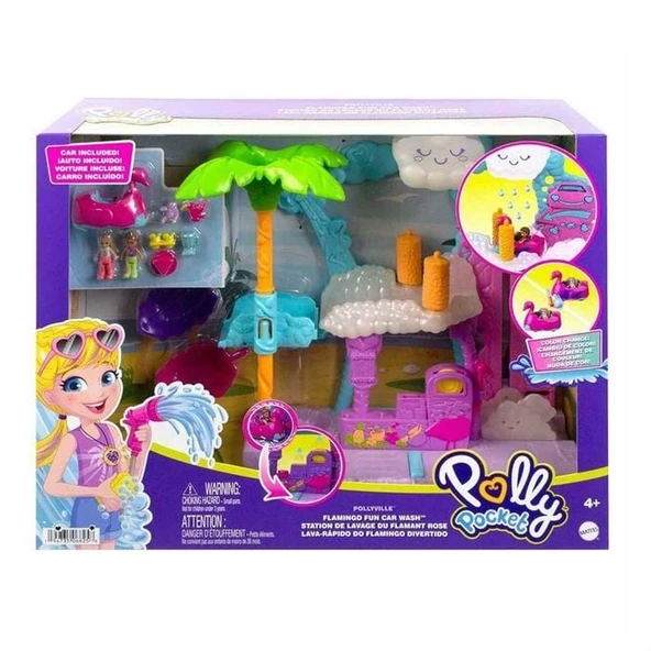 Polly Pocket Flamingo Araba Su Eğlencesi Seti HHJ05-HJL60 - Resim 3