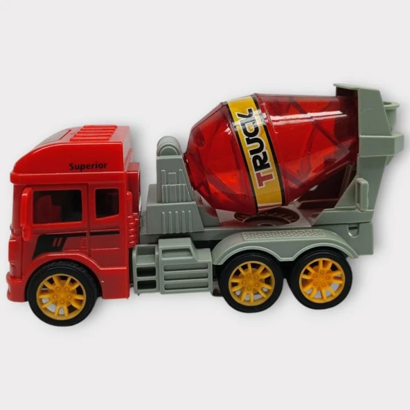 Sürtmeli Oyuncak İş Makinaları - Beton Mikser - 9