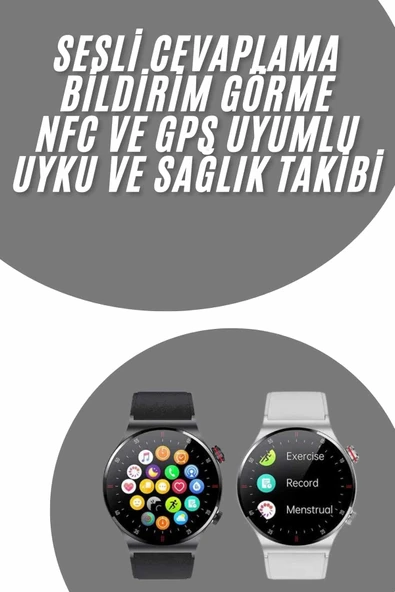 Akıllı Saat Uyku ve Sağlık Takibi NFC Uyumlu Bluetoooth Bağlantılı Android İOS Uyumlu - 2