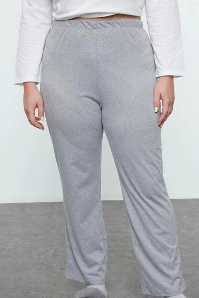 Tarz Rahat Büyük Beden Uzun Kollu Boru Paça Tweety Örme Pijama Takımı - 4