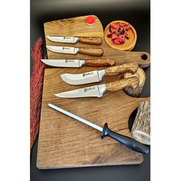 Sürmene SürLaz Mutfak& Kasap Bıçak Seti, Sebze, Meyve+ Et Doğrama, Yüzme Bıçağı