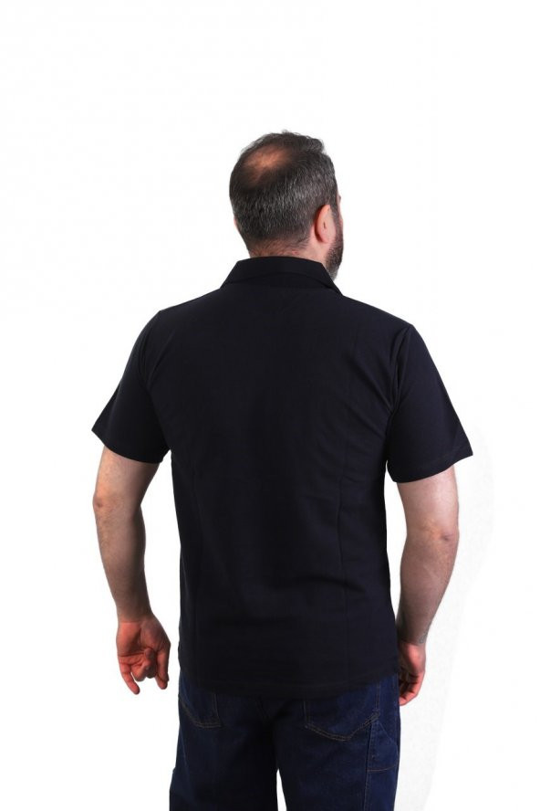 ESER - Polo Yaka Kısa Kol Penye İş Tişörtü - Cepli - Lacivert - 2