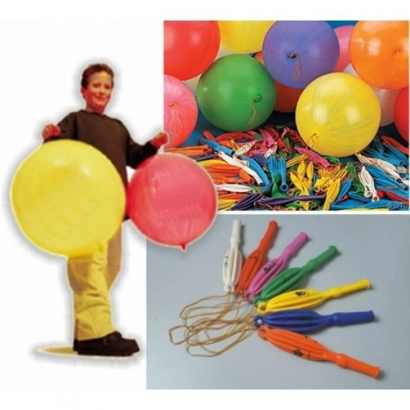 Lastikli Basket Balon Punch Balon Karışık Renk 100 Adet