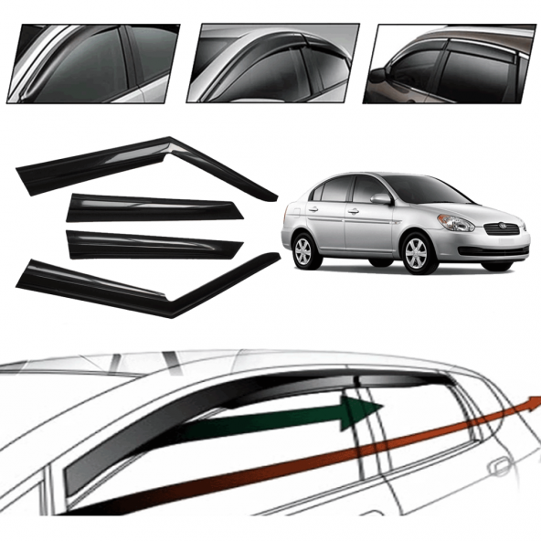 Hyundaı Accent Era  2010 Cam Rüzgarlığı 4 Lü ürün görseli