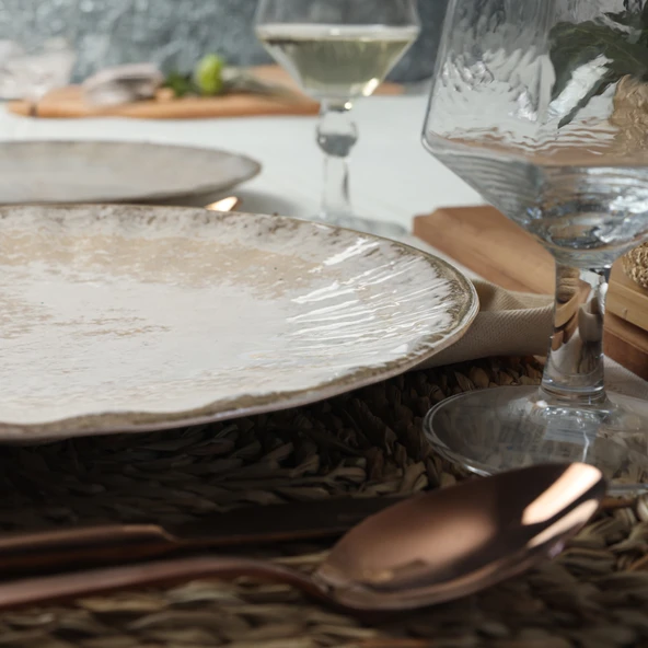 Keramika Vintage Cream Sirius Servis Tabağı 27 Cm 6 Adet 22146