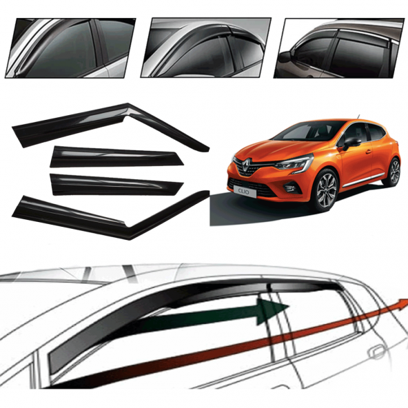 Renault Clıo 4 2013 Cam Rüzgarlığı 4 Lü ürün görseli 1