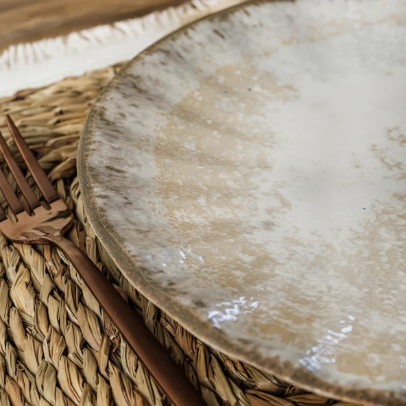 Keramika Vintage Cream Sirius Servis Tabağı 27 Cm 6 Adet 22146 - 2