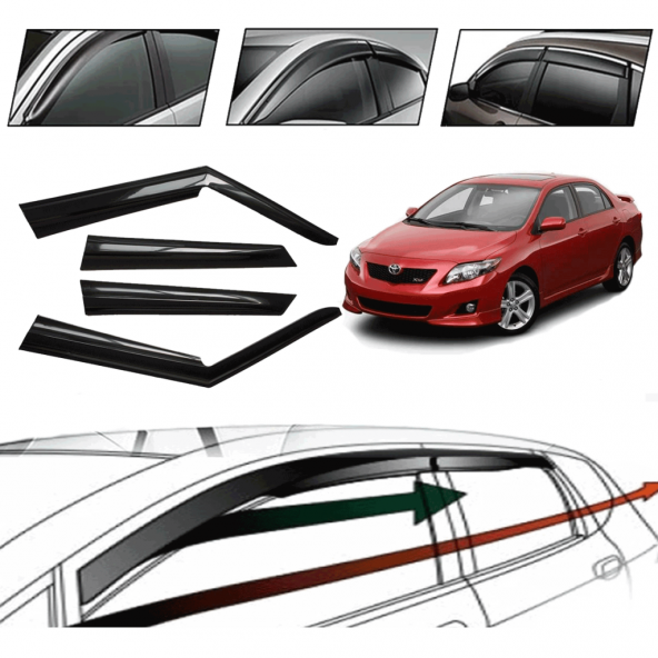 Toyota Corolla 2012 Cam Rüzgarlığı 4 Lü ürün görseli 1