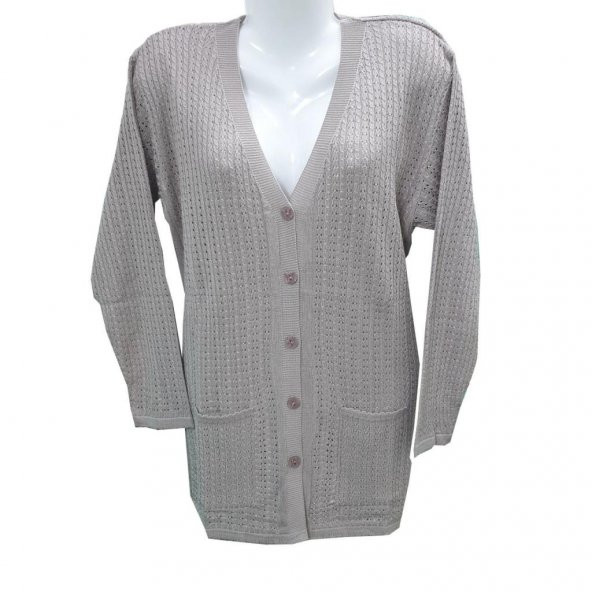 Uzun Kollu Kadın Triko Hırka - 2