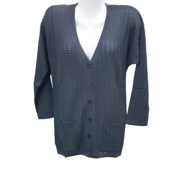 Uzun Kollu Kadın Triko Hırka - 3