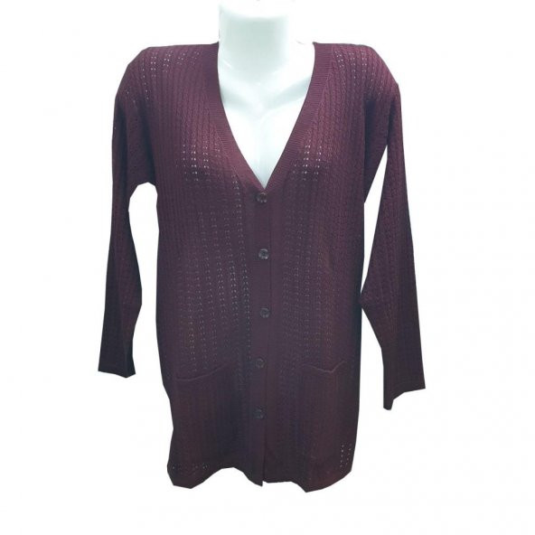 Uzun Kollu Kadın Triko Hırka - 12