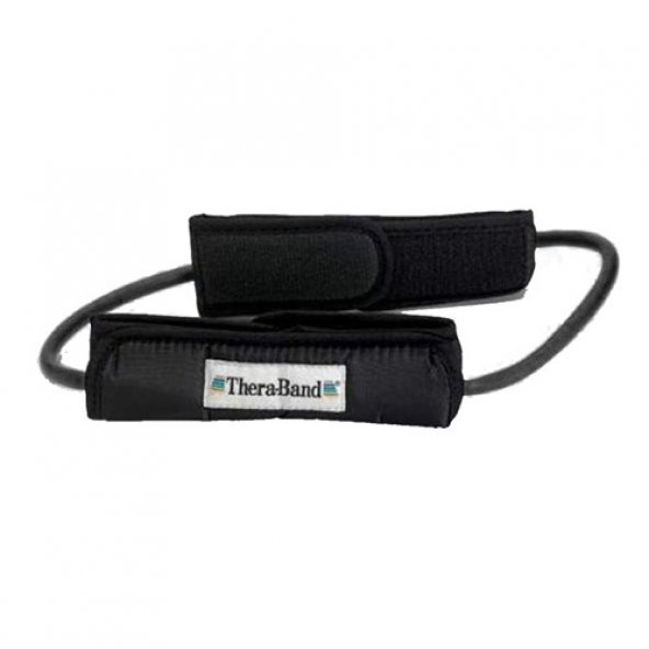TheraBand® Tubing Loops With Padded Cuffs, Siyah