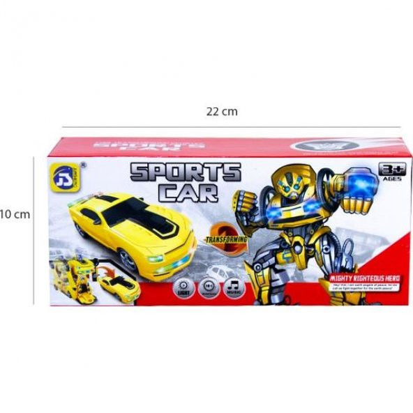 Pasifik Işıklı Pilli Robot Transformens Sports Car 8986 - 9