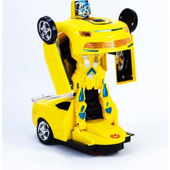 Pasifik Işıklı Pilli Robot Transformens Sports Car 8986 - 10