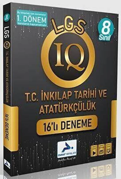 8. Sınıf IQ İnkılap Tarihi 16 lı Deneme 1. Dönem Konuları PRF Yayınları