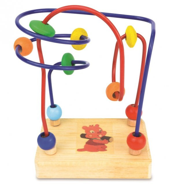 Hamaha Wooden Toys Doğal Ahşap Eğitici Oyuncak Mini Boncuklu Koordinasyon