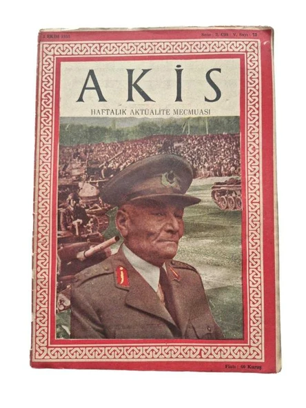 AKİS HAFTALIK AKTÜALİTE MECMUASI (DERGİSİ ) SAYI:73   1 EKİM 1955 (İKİNCİ EL KİTAP)