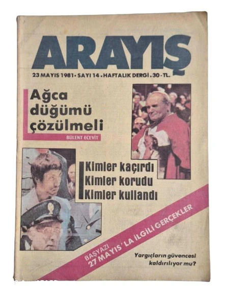 ARAYIŞ 23 MAYIS 1981 SAYI:14 HAFTALIK DERGİ (İKİNCİ EL KİTAP)