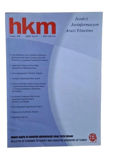 HKM JEODEZİ JEOİNFORMASYON ARAZİ YÖNETİMİ OCAK 2008 SAYI:98 (İKİNCİ EL KİTAP)