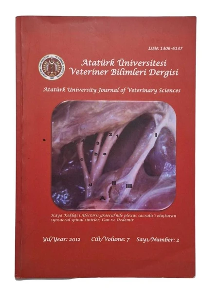 ATATÜRK ÜNİVERSİTESİ VETERİNER BİLİMLERİ DERGİSİ CİLT-7 SAYI-2 (İKİNCİ EL KİTAP)