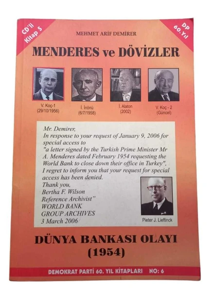 MENDERES VE DÖVİZLER DÜNYA BANKASI OLAYI 1954 (İKİNCİ EL KİTAP) - 1