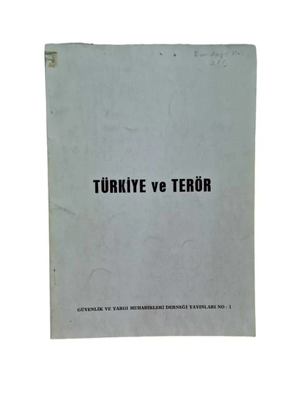 TÜRKİYE VE TERÖR (İKİNCİ EL KİTAP)