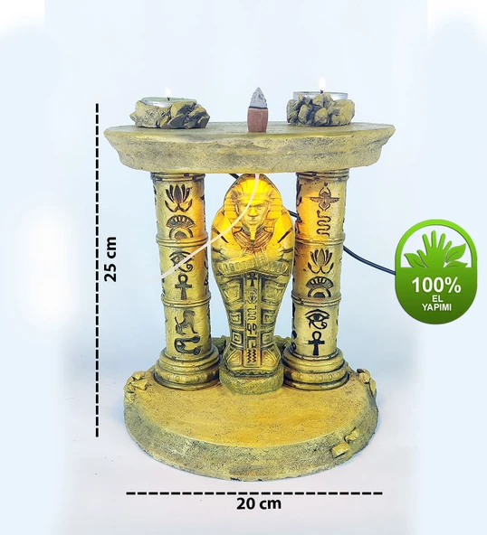 Antik Mısır Sarcophagus Lahit Işıklı GeriAkış Tütsülük (Amber Işıklı) - 5