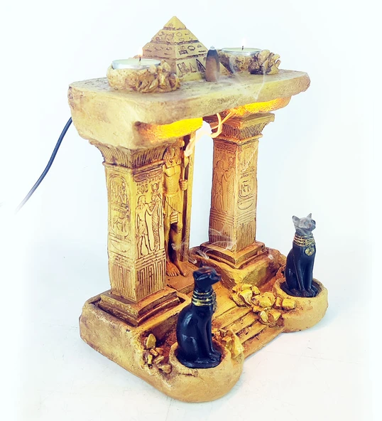 Antik Mısır Serisi Anubis Tapinak GeriAkış Işıklı Tütsülük - 2