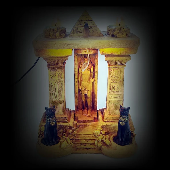 Antik Mısır Serisi Anubis Tapinak GeriAkış Işıklı Tütsülük - 6