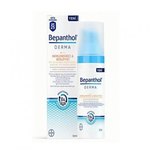 Bepanthol Derma Nemlendirici ve Besleyici Yüz Bakım Kremi - Kuru ve Hassas Ciltler 50 ml