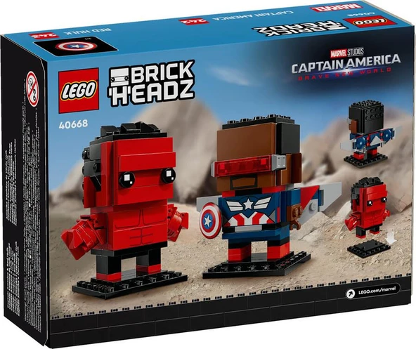 Lego Brickheadz Marvel Kaptan Amerika ve Red Hulk Figürleri 40668 - 2