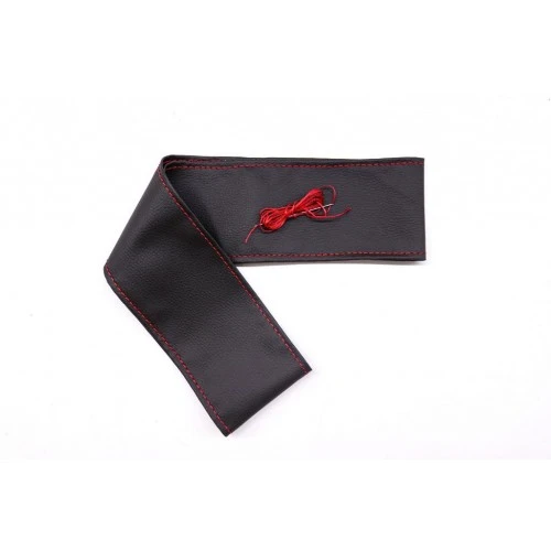 Mercedes W205 Kasa C-Serisi Uyumlu Direksiyon Kılıfı Dikmeli Siyah Deri Kırmızı Nakışlı ürün görseli 1