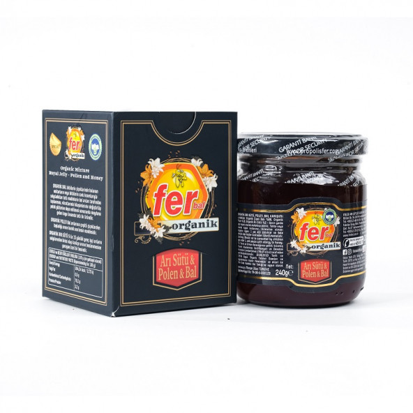 FER ORGANİK ARI SÜTÜ BAL POLEN 240 GR