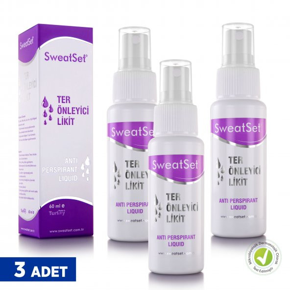SweatSet El, Ayak, Yüz, Koltuk Altı Terleme Önleyici Sprey 60 ml 3lü Set 24 Saat Etkili Kesin Çözüm - 2