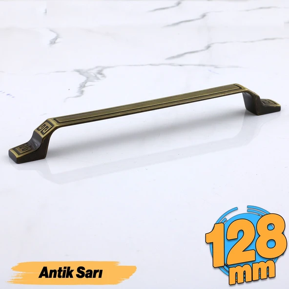 Can Antik Sarı Metal Kulp 128 mm 12.8 cm Mobilya Çekmece Mutfak Dolabı Dolap Kulpları Kulbu Kulpu