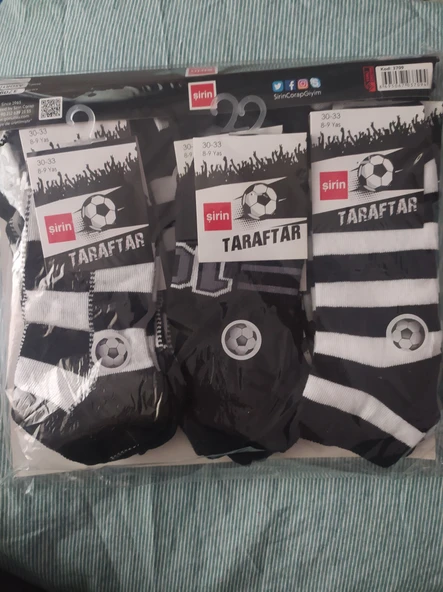 Şirin Taraftar Çocuk Çorabı 3 Adet -Besiktaş Çorabı - 2